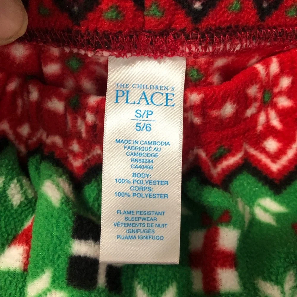 Festive Holiday Kids Pajama pants fleece‎ girls size 5/6 small children’s place